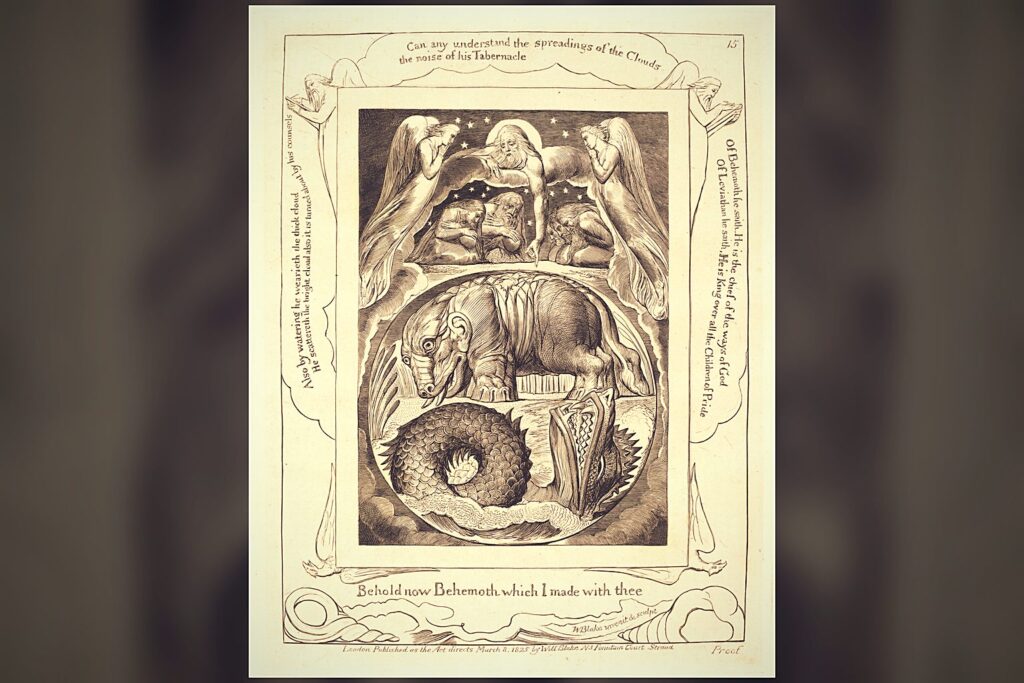Behemoth and Leviathan, the two great creatures described to Job