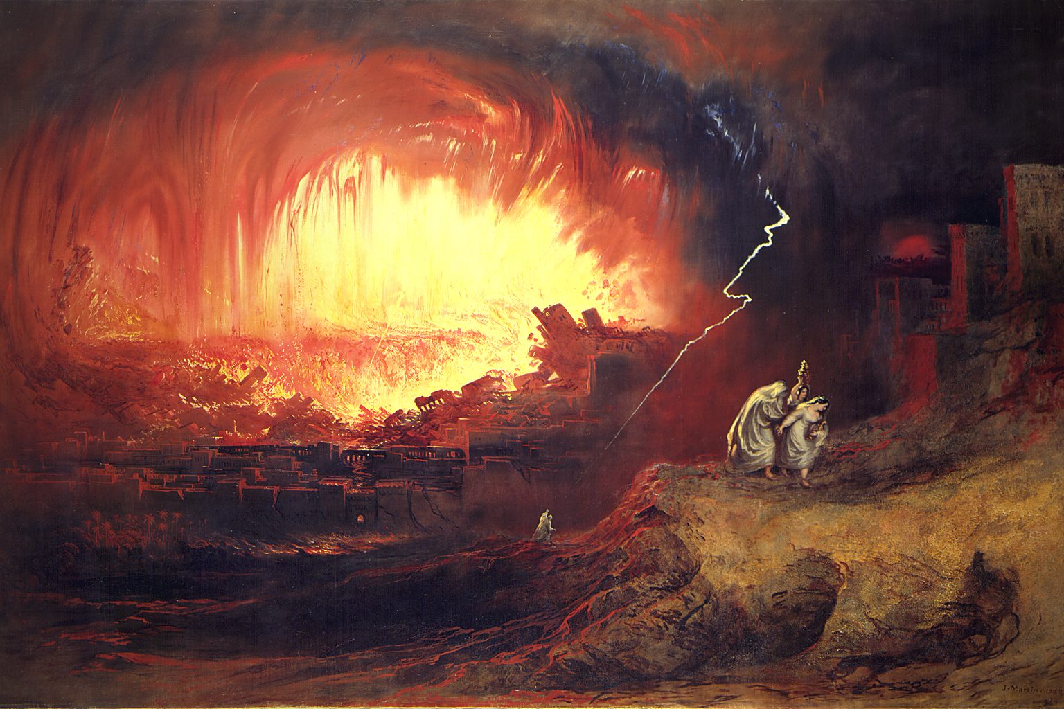 La destrucción de Sodoma y Gomorra por el fuego caído del cielo