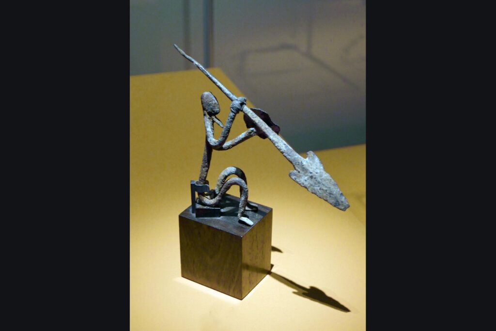 A carved Dogon figure from Mali