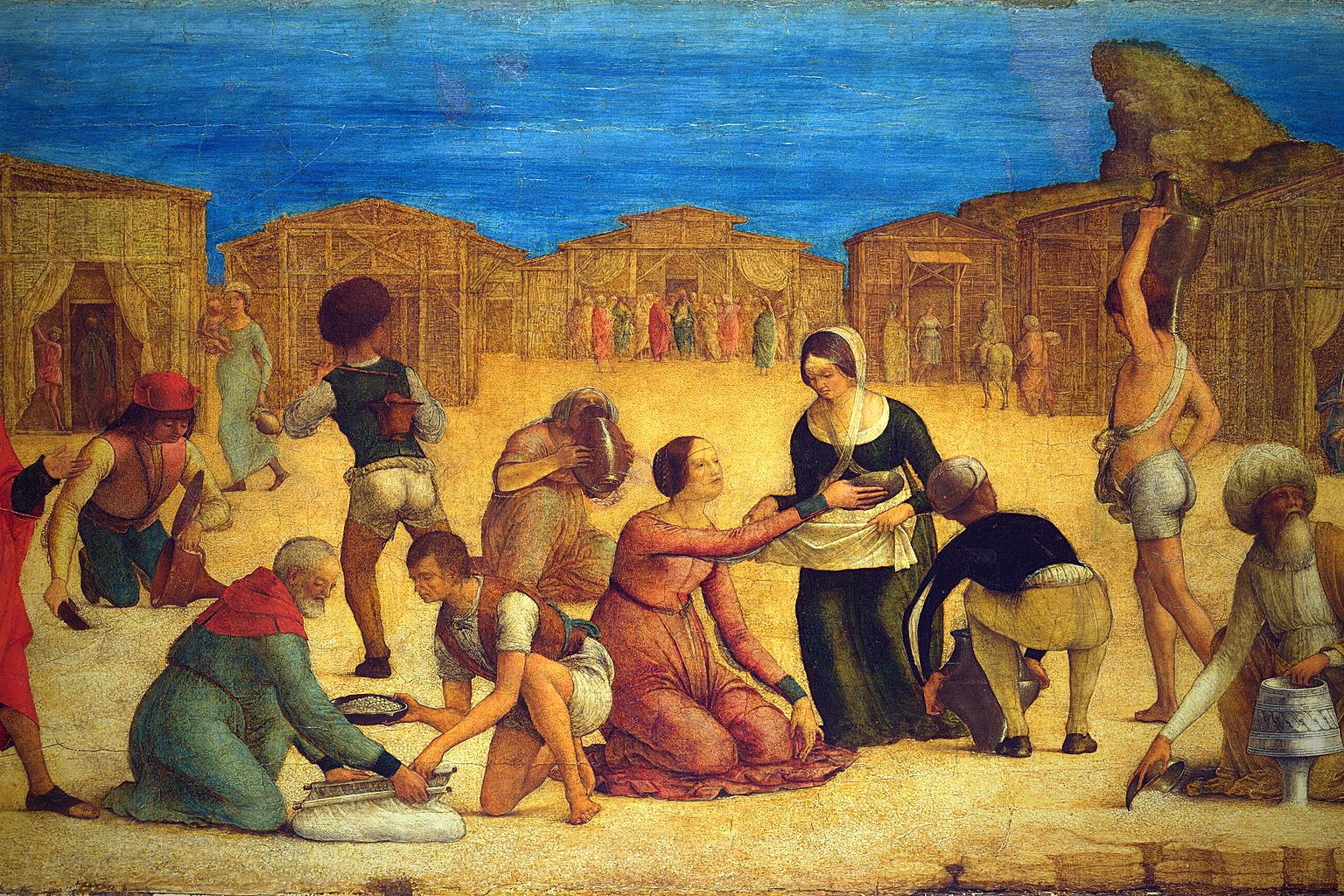 Los israelitas recogiendo el maná en el desierto cada mañana