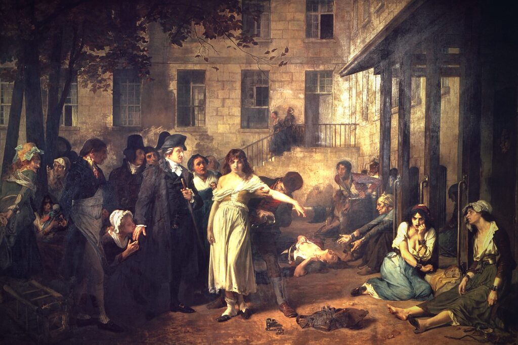 The demonic possession vs mental illness debate began to shift when Philippe Pinel ordered the removal of chains from patients at the Salpêtrière asylum in Paris