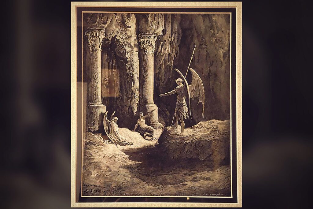 Satan cast down from heaven to the earth after the angelic rebellion