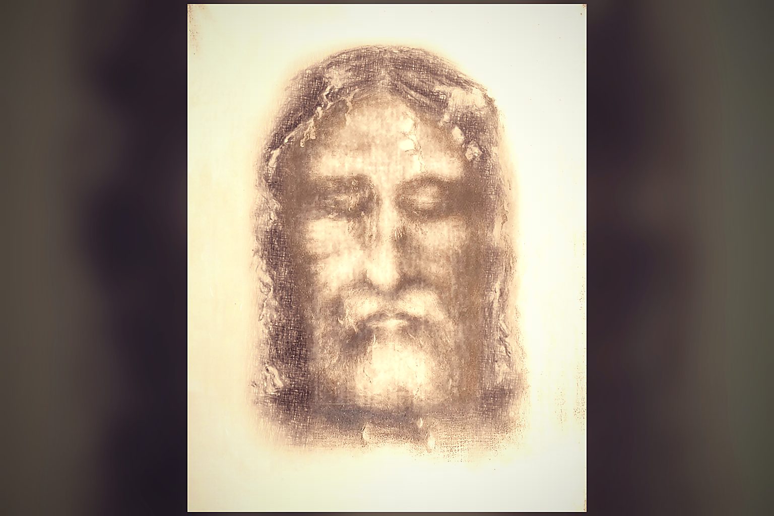 El rostro de la Sábana Santa de Turín tal como aparece en el negativo fotográfico