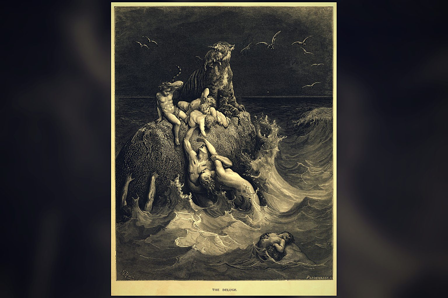 El gran Diluvio del Génesis destruyendo el mundo antediluviano