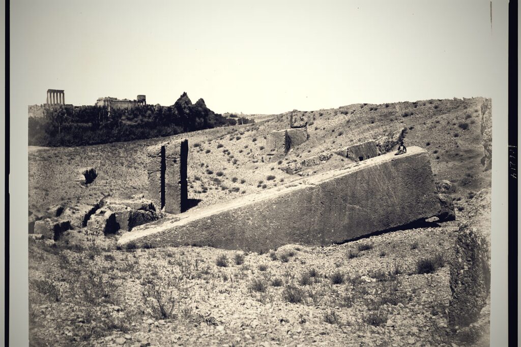 The Stone of the Pregnant Woman in the quarry at Baalbek, an 1,000-ton megalith never moved from where it was cut